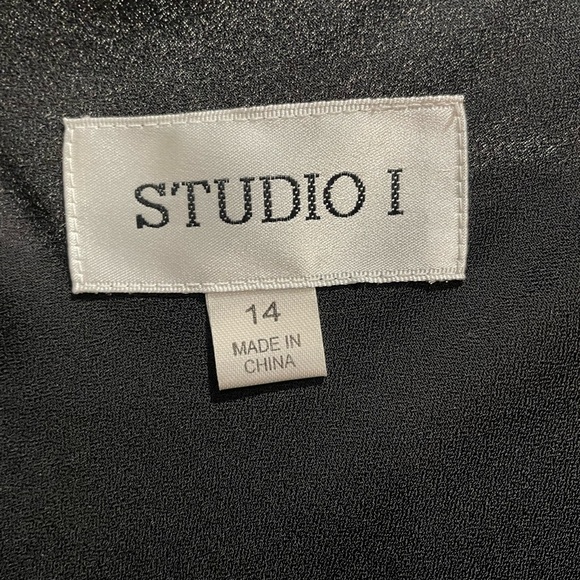 Studio I 2 Piece Black Dress, Size 14, Length @ 40” without jacket - Picture 6 of 6